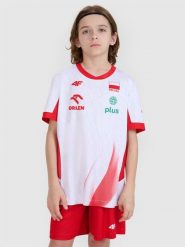 4F Koszulka meczowa replika domowa z możliwością personalizacji dziecięca 4F x Polska Siatkówka - biała 146/152 (10-12 lat). Białe bluzki dla dziewczynek 4f, bez wzorów, z materiału, bez kołnierzyka, bez ramiączek. Za 179.99 zł.