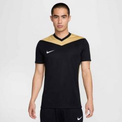 Koszulka treningowa męska Nike Dri-fit Park Derby Iv. Czarne koszulki sportowe męskie Nike, m, bez wzorów, bez kołnierzyka, bez ramiączek, do biegania, dri-fit (nike). Za 103.40 zł.