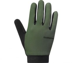 Rękawiczki kolarskie EXPLORER FF, khaki. Zielone rękawiczki męskie Shimano, na jesień, bez wzorów, z elastanu. Za 148.85 zł.