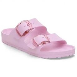 Klapki damskie Birkenstock Arizona. Czerwone klapki damskie Birkenstock, bez wzorów, z materiału, klasyczne, bez obcasa. Za 426.00 zł.