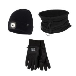 Zestaw termoaktywny unisex – Czapka/Komin/Rękawiczki. Czarne czapki i kapelusze damskie HEAT KEEPER, na zimę, bez wzorów, z poliamidu, sportowe. Za 215.54 zł.