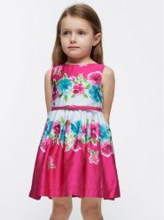 Mayoral Sukienka elegancka 3921 Różowy Regular Fit. Czerwone sukienki dla dziewczynek Mayoral, bez wzorów, z bawełny, eleganckie, bez ramiączek. Za 129.99 zł.