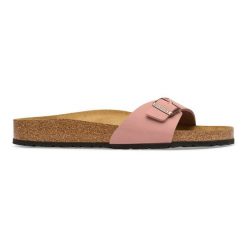 Birkenstock Madrid BFBC Pink Clay Klapki damskie. Czerwone klapki damskie Birkenstock, bez wzorów, eleganckie, bez obcasa. Za 339.99 zł.