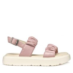 Sandały Geox. Czerwone sandały dziewczęce Geox, bez zapięcia. Za 189.99 zł.