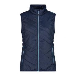 Damska kurtka puchowa CMP. Niebieskie kurtki damskie CMP, bez wzorów, z puchu, bez kaptura, trekkingowe. Za 382.50 zł.