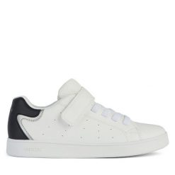 Sneakersy Geox. Białe trampki i tenisówki chłopięce Geox, bez wzorów, bez zapięcia. Za 189.99 zł.