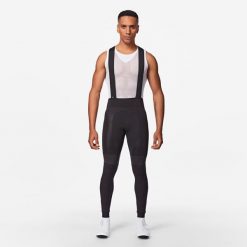Legginsy rowerowe Van Rysel Racer. Czarne spodnie sportowe męskie VAN RYSEL, l, bez wzorów, z materiału, rowerowe. Za 319.99 zł.