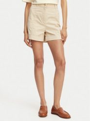 BOSS Szorty materiałowe C Tanessa-D 50556391 Beżowy Regular Fit. Brązowe szorty damskie Boss, bez wzorów, z bawełny. Za 399.99 zł.