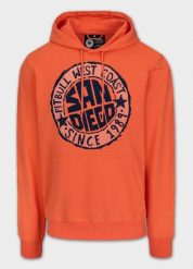 Bluza męska Pitbull z kapturem SAN DIEGO SUN. Czerwone bluzy męskie PITBULL, m, bez wzorów, z bawełny, z kapturem. Za 189.99 zł.