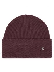 Calvin Klein Czapka LV04F8118G Bordowy. Czerwone rękawiczki damskie Calvin Klein, na zimę, bez wzorów, z wełny. Za 169.99 zł.