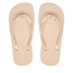 Japonki Calvin Klein. Czerwone klapki damskie Calvin Klein, bez wzorów, bez obcasa. Za 149.99 zł.