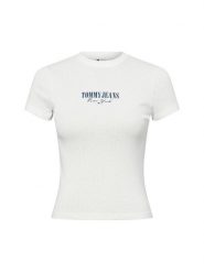 Tommy Jeans Koszulka Kobiety biały, S. Białe t-shirty damskie Tommy Jeans, s, bez wzorów, z bawełny, bez kołnierzyka. Za 89.95 zł.