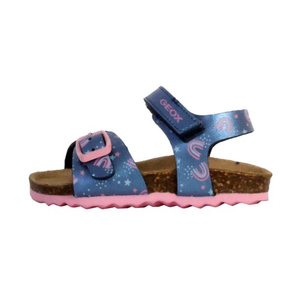 Sandały GEOX B SANDAL CHALKI GIRL Niebieski. Niebieskie sandały damskie Geox, bez wzorów, z syntetyku, bez obcasa, bez zapięcia. Za 129.99 zł.