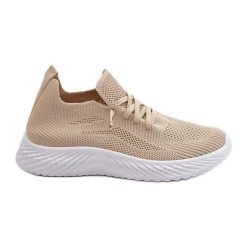 Wsuwane Buty Sportowe Damskie Beżowe Jagelia beżowy. Brązowe obuwie sportowe damskie bez wzorów. Za 128.33 zł.