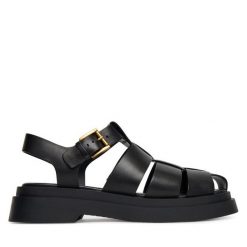 Sandały MICHAEL Michael Kors. Czarne sandały damskie MICHAEL Michael Kors, bez wzorów, bez obcasa, na płaskiej podeszwie, bez zapięcia. Za 579.99 zł.