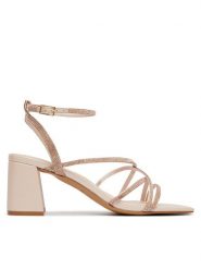 Aldo Sandały Esther 14296044 Beżowy. Brązowe sandały damskie Aldo, bez wzorów, ze skóry, bez obcasa, na słupku, bez zapięcia. Za 359.99 zł.