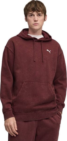 Bluza męska Puma ESS Elevated Relaxed Wash Hoodie bordowa 688049 96 2XL. Czerwone bluzy męskie Puma, m, bez wzorów, bez kaptura. Za 285.93 zł.