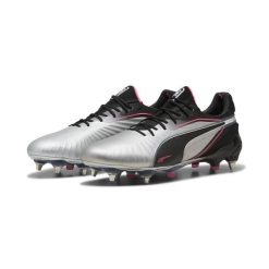 Buty piłkarskie KING ULTIMATE MxSG PUMA. Czarne obuwie sportowe damskie Puma, bez wzorów, z dzianiny, do biegania. Za 419.99 zł.