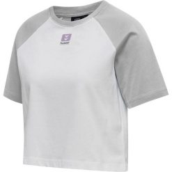Damska koszulka crop top Hummel Legacy Naya. Szare koszulki sportowe damskie Hummel, xs, bez wzorów, retro, bez kołnierzyka. Za 155.00 zł.