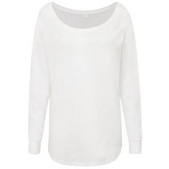 Damska Koszulka Z Długim Rękawem O Luźnym Kroju. Białe t-shirty damskie MANTIS, bez wzorów, bez kołnierzyka. Za 67.99 zł.