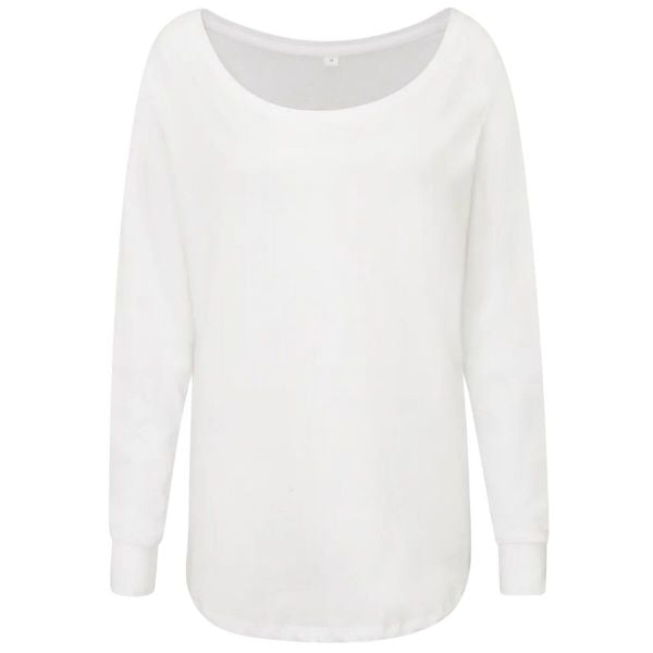 Damska Koszulka Z Długim Rękawem O Luźnym Kroju. Białe t-shirty damskie MANTIS, bez wzorów, bez kołnierzyka. Za 67.99 zł.