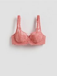 Miękki biustonosz z fiszbinami - fioletowy. Fioletowe biustonosze Reserved, bez wzorów, z koronki. Za 89.99 zł.