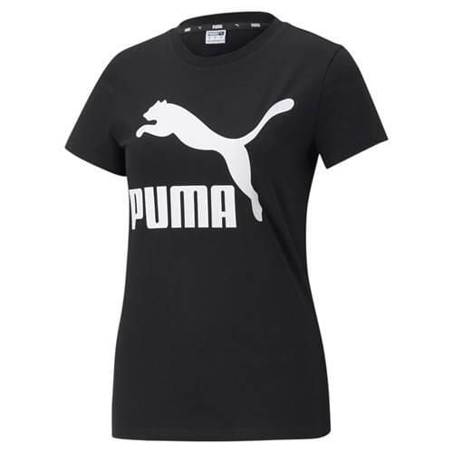 Koszulka sportowa damska Puma Classics Logo. Czarne koszulki sportowe damskie Puma, s, bez wzorów, bez kołnierzyka, bez ramiączek, trekkingowe. Za 76.60 zł.