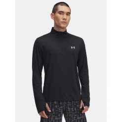 Koszulka męska z długim rękawem UA LAUNCH 1/4 ZIP 6005542-001 czarna L. Czarne bluzy męskie Under Armour, l, bez wzorów, bez kaptura. Za 203.99 zł.
