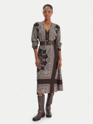 Liu Jo Sukienka codzienna MF5394 TS117 Brązowy Regular Fit. Brązowe sukienki damskie Liu Jo, na co dzień, bez wzorów, z syntetyku, wizytowe, bez kołnierzyka, bez ramiączek, proste. Za 989.99 zł.