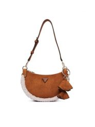 Guess Torebka Katie HWSW22 53180 Brązowy. Brązowe torebki do ręki damskie Guess, z aplikacjami, z materiału, bez dodatków. Za 494.99 zł.