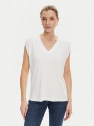 Guess Bluzka W5YP52 KCYW2 Biały Regular Fit. Białe bluzki damskie Guess, xxl, z aplikacjami, z syntetyku, bez kołnierzyka, bez ramiączek. Za 129.99 zł.