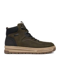 Trzewiki Rieker. Zielone botki męskie Rieker, bez wzorów, bez zapięcia. Za 499.99 zł.