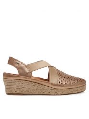 Pikolinos Espadryle W4A-1546Cl Złoty. Żółte sandały damskie Pikolinos, bez wzorów, ze skóry, bez obcasa, bez zapięcia. Za 399.99 zł.