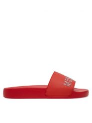 LOVE MOSCHINO Klapki JA28122G1MI13500 Czerwony. Czerwone klapki damskie Love Moschino, bez wzorów, z tworzywa sztucznego, bez obcasa. Za 319.99 zł.