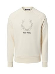 Fred Perry Bluza męska Mężczyźni Bawełna biały jednolity, M. Białe bluzy męskie Fred Perry, m, z aplikacjami, z bawełny, bez kaptura. Za 649.95 zł.