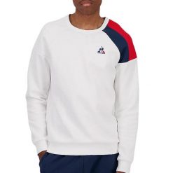 Bluza Le Coq Sportif Tricolore N°2. Białe bluzy męskie le coq sportif, xs, z aplikacjami, z bawełny, bez kaptura. Za 327.65 zł.