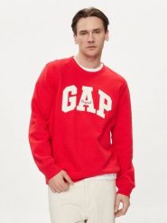 Gap Bluza 852079-08 Czerwony Regular Fit. Czerwone bluzy męskie GAP, m, bez wzorów, z bawełny, bez kaptura. Za 99.99 zł.