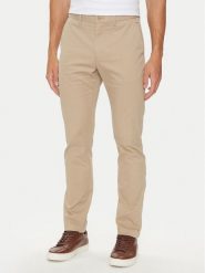 Tommy Hilfiger Chinosy Bleecker MW0MW26619 Beżowy Slim Fit. Brązowe eleganckie spodnie męskie Tommy Hilfiger, m, bez wzorów, z bawełny. Za 459.99 zł.