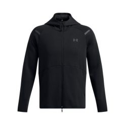 Bluza z kapturem z pełnym zamkiem błyskawicznym Under Armour Unstoppable Fleece. Czarne bluzy męskie Under Armour, m, bez wzorów, z bawełny, z kapturem. Za 443.10 zł.