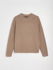 Sweter basic - brązowy. Brązowe swetry damskie Sinsay, l, bez wzorów, bez kołnierzyka, bez ramiączek, bez kaptura. Za 59.99 zł.