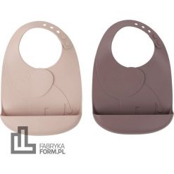 Śliniaki z kieszonką Peekaboo Elphee różowe silikonowe 2 szt. Czerwone śliniaki dla dzieci Done by deer, bez wzorów. Za 109.00 zł.