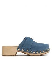 Tommy Hilfiger Chodaki Th Clog Suede FW0FW07171 Niebieski. Niebieskie klapki damskie Tommy Hilfiger, bez wzorów, ze skóry, bez obcasa. Za 459.99 zł.