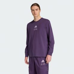 Koszulka Mercedes - AMG Petronas Formula One Team Premium Woven Long Sleeve. Fioletowe buty sportowe męskie Adidas, bez wzorów, bez kołnierzyka, bez ramiączek, na fitness i siłownię. Za 299.00 zł.