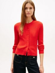 Tommy Hilfiger Kardigan Kobiety Bawełna czerwony, M. Czerwone kardigany damskie Tommy Hilfiger, m, bez wzorów, z bawełny, klasyczne. Za 429.95 zł.
