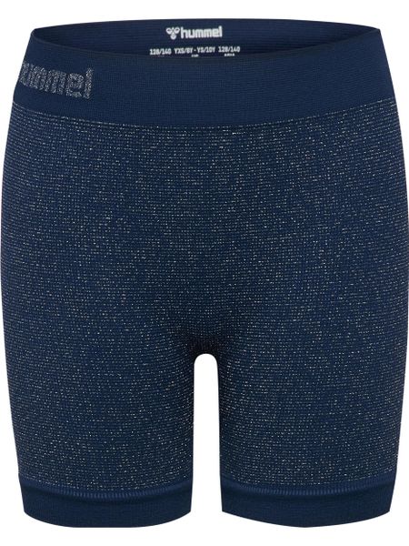 Szorty dziewczęce Hummel Glitter. Niebieskie spodenki dla dziewczynek Hummel, bez wzorów, z dzianiny, sportowe. Za 149.00 zł.