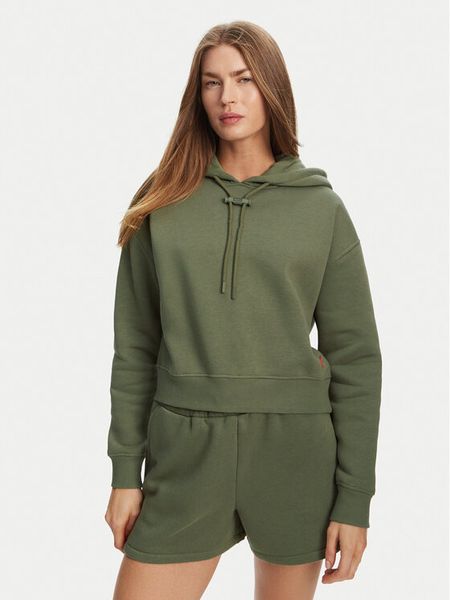 Hunter Bluza Liza HARW0044242 Khaki Cropped Fit. Brązowe bluzy damskie Hunter, xs, bez wzorów, z bawełny, bez kaptura. Za 189.99 zł.
