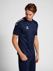 Koszulka sportowa męska Hummel Core XK Poly T-Shirt S/S. Niebieskie koszulki sportowe męskie Hummel, m, bez wzorów, z materiału, bez kołnierzyka, bez ramiączek, do piłki ręcznej. Za 77.00 zł.