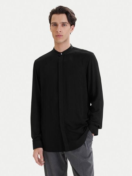 HUGO Koszula Kaleb 50554719 Czarny Slim Fit. Czarne koszule męskie Hugo, m, bez wzorów, bez kołnierzyka, bez ramiączek. Za 499.99 zł.