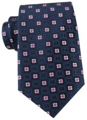 Granatowy Krawat w Różowe Groszki - Alties. Niebieskie krawaty i muchy Alties, bez wzorów, z tkaniny, eleganckie. Za 55.00 zł.