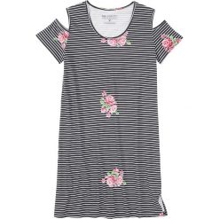Koszula nocna bonprix czarno-biały w paski i kwiaty. Koszule nocne damskie marki MAKE ME BIO. Za 37.99 zł.